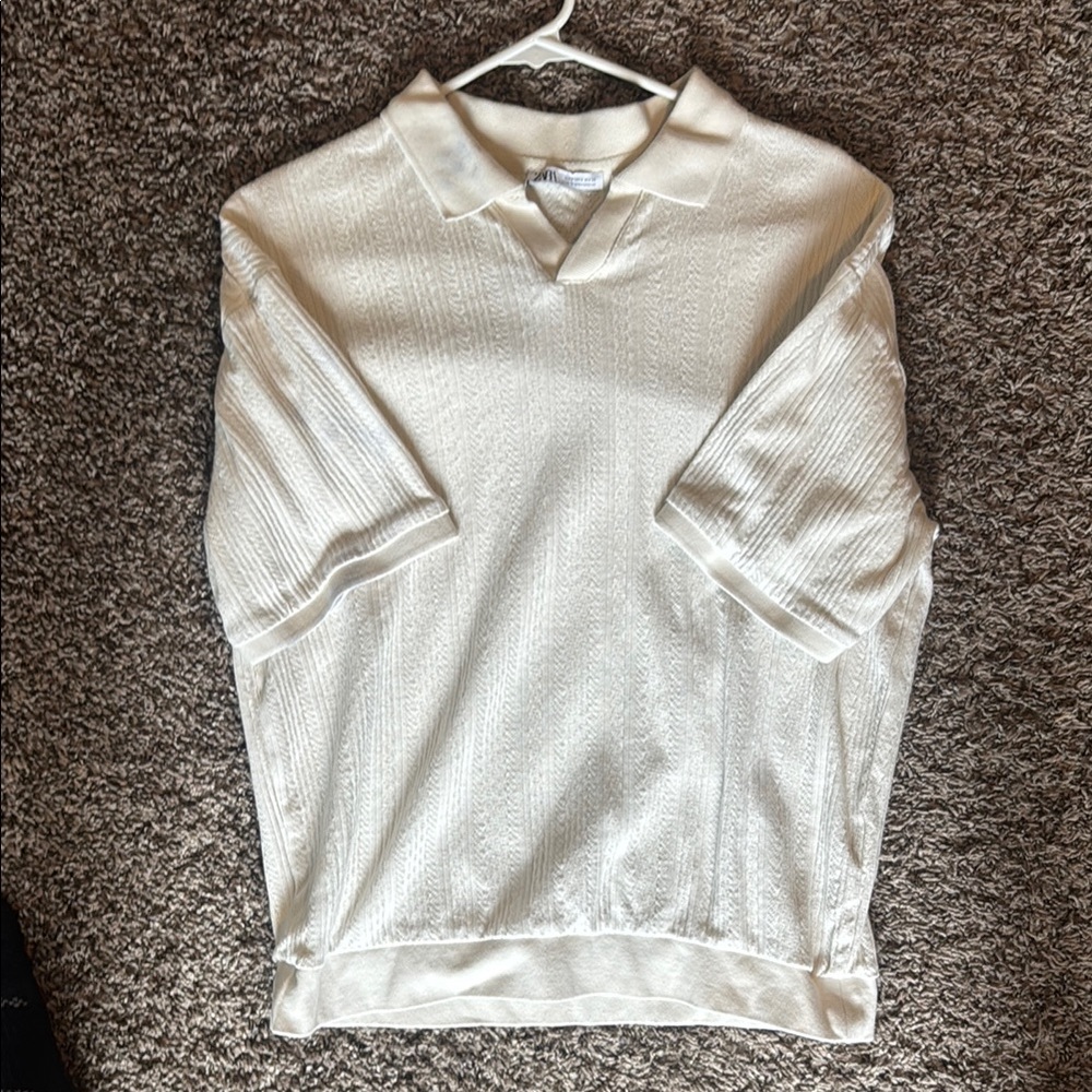 Zara Cream Polo Shirt for Men